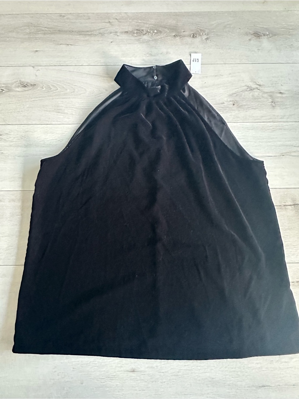GAP Velvet High Neck Halter Black XL TALL NWT